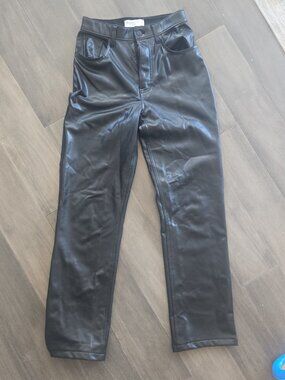Vegan leather high waisted jeans Abercrombie
